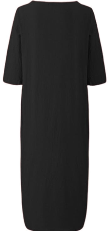 Women T Shirt Midi Dress Cotton Linen Short Sleeve Dresses Summer Casual A-Line Dress Loungwear
Dresses
