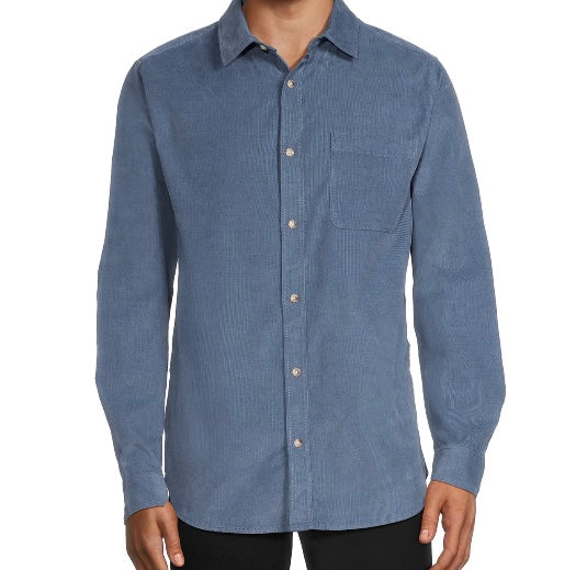 Men's Corduroy Shirt with Long Sleeves, Sizes S-3XL