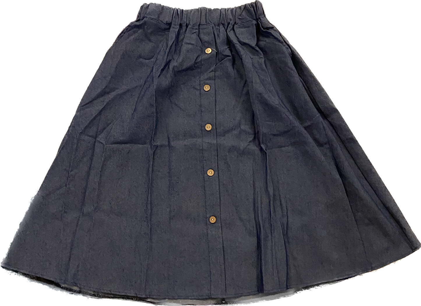 Womens Pocket Skirts Elegant High Waist Knee Length  Blue