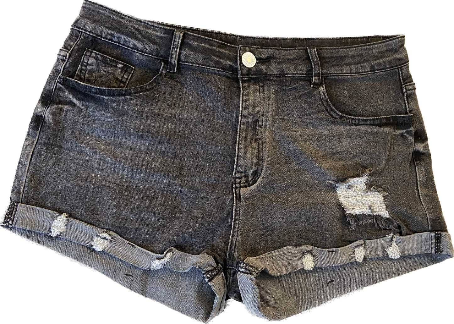 JEANS Gray distressed Cuffed
Short Shorts Jr Sz 32