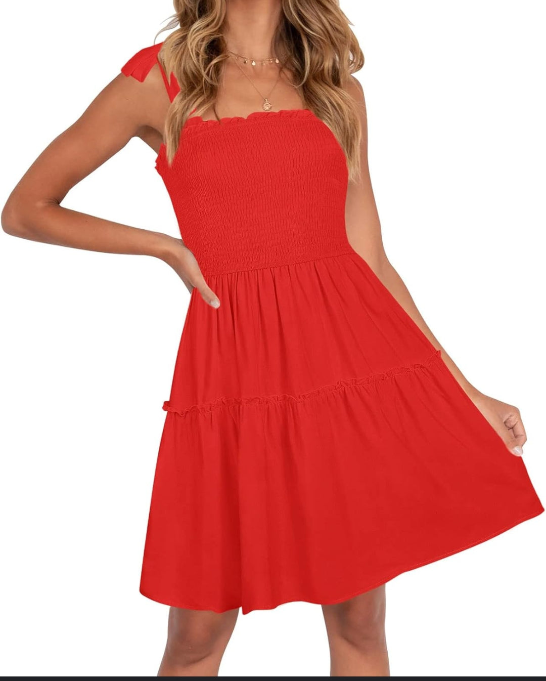 Women's Red Summer Sling Sleeveless Dress