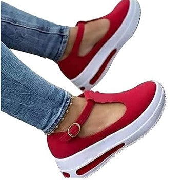 Womens Wedged Espadrille Sandals in Red