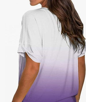 Women's V-neck Floral Purple tee