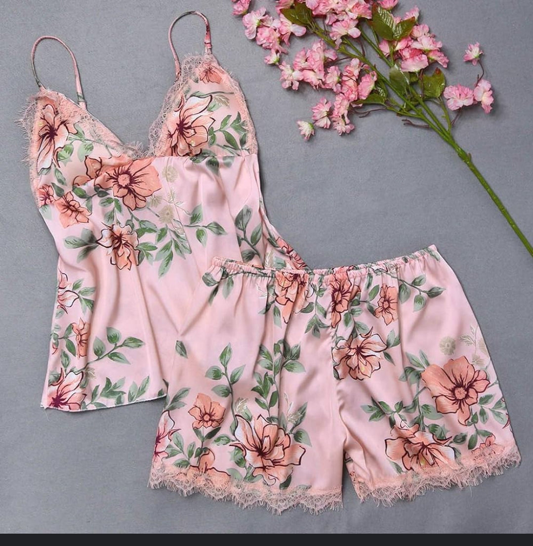 Women’s Sleepwear Floral Lace Satin