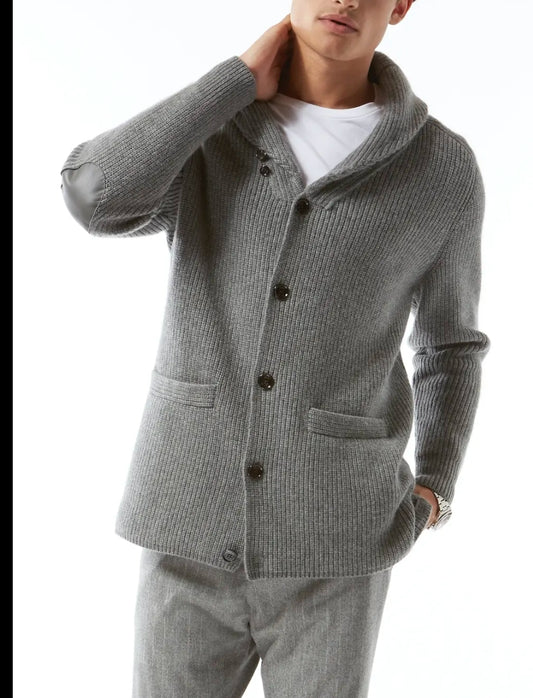 Relaxed Thick Grey Sweater Coat