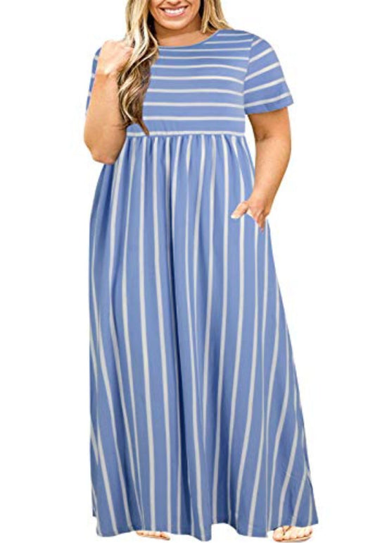 Women's Casual Plus Size Long Maxi Dress